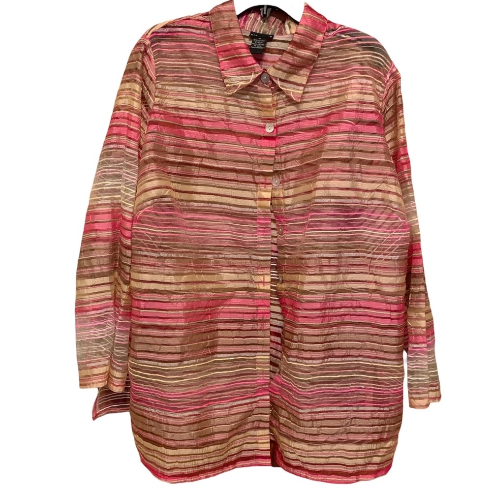 Citiknits Sheer Stripe Big Shirt
